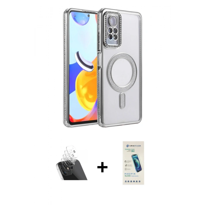 MARSİLYAN™- Redmi Note 12 Pro 4G Kılıf Zirve Doku Prime - Şeffaf Pasifik Cam Ekran Koruyucu + Kamera Lens Koruma Cam - SF