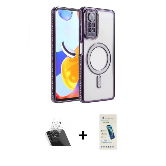 MARSİLYAN™- Redmi Note 12 Pro 4G Kılıf Zirve Doku Prime - Şeffaf Pasifik Cam Ekran Koruyucu + Kamera Lens Koruma Cam - SF