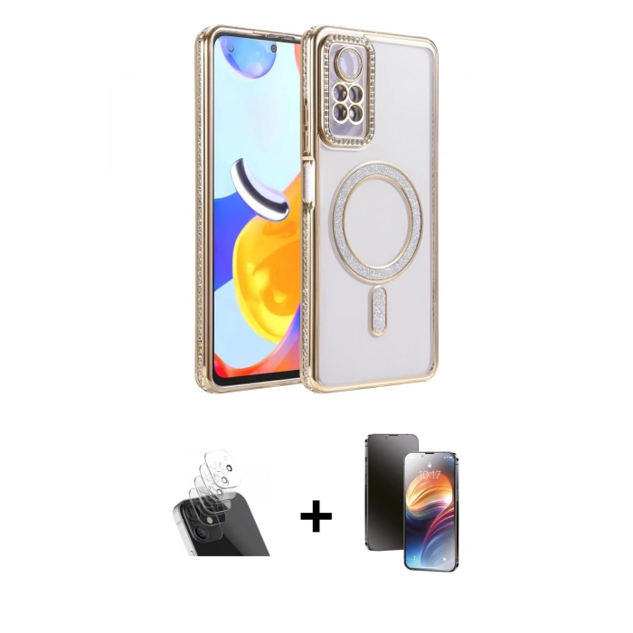 MARSİLYAN™- Redmi Note 12 Pro 4G Kılıf Zirve Doku Prime - Siyah 3D Antistatik Mat Seramik Nano Ekran Koruyucu + Kamera Lens Koruma Cam - SF