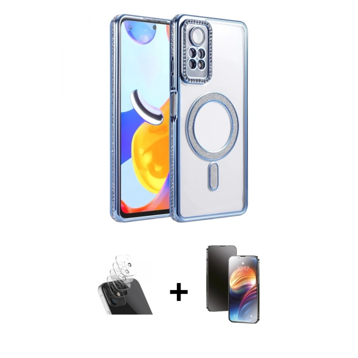 MARSİLYAN™- Redmi Note 12 Pro 4G Kılıf Zirve Doku Prime - Siyah 3D Antistatik Mat Seramik Nano Ekran Koruyucu + Kamera Lens Koruma Cam - SF