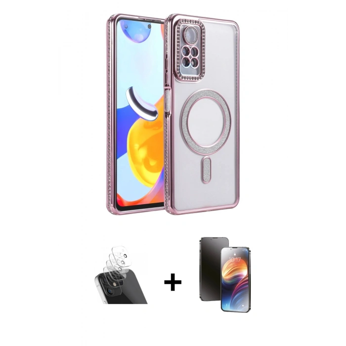 MARSİLYAN™- Redmi Note 12 Pro 4G Kılıf Zirve Doku Prime - Siyah 3D Antistatik Mat Seramik Nano Ekran Koruyucu + Kamera Lens Koruma Cam - SF