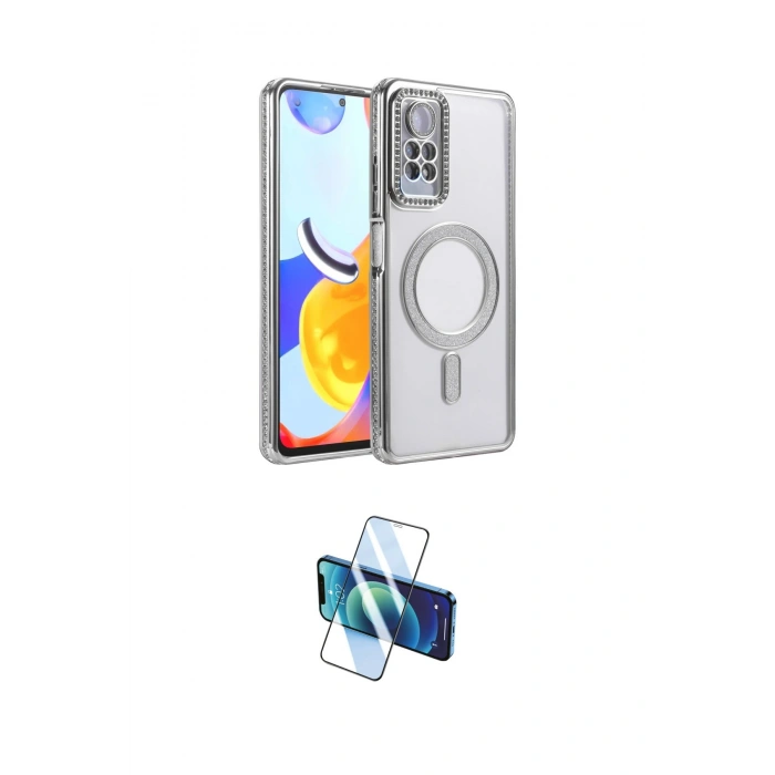 MARSİLYAN™- Redmi Note 12 Pro 4G Kılıf Zirve Doku Prime - Siyah 3D Antistatik Seramik Nano Ekran Koruyucu