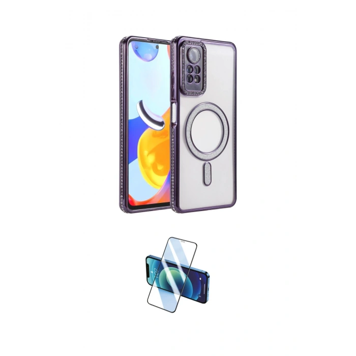 MARSİLYAN™- Redmi Note 12 Pro 4G Kılıf Zirve Doku Prime - Siyah 3D Antistatik Seramik Nano Ekran Koruyucu