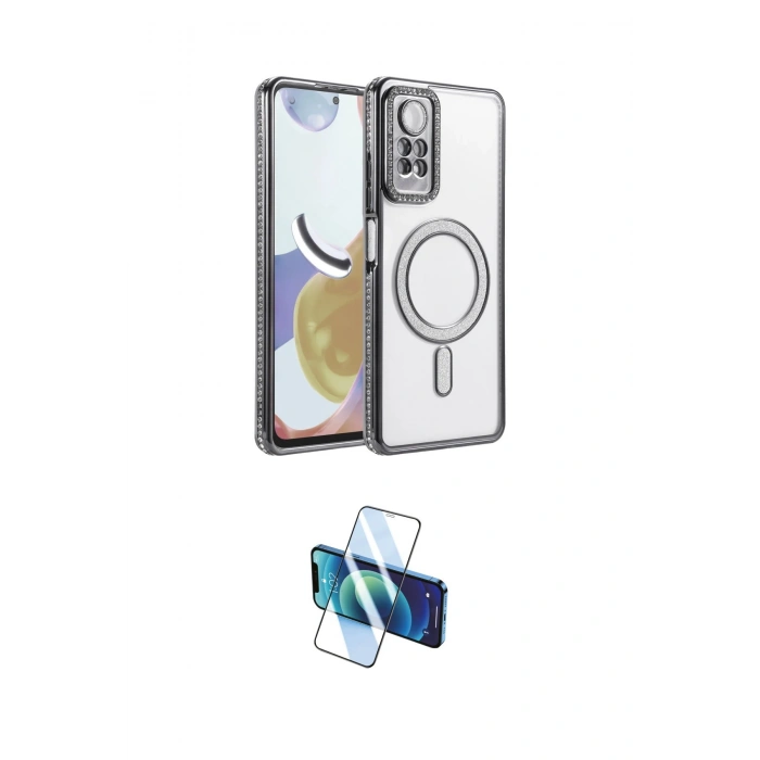 MARSİLYAN™- Redmi Note 12 Pro 4G Kılıf Zirve Doku Prime - Siyah 3D Antistatik Seramik Nano Ekran Koruyucu