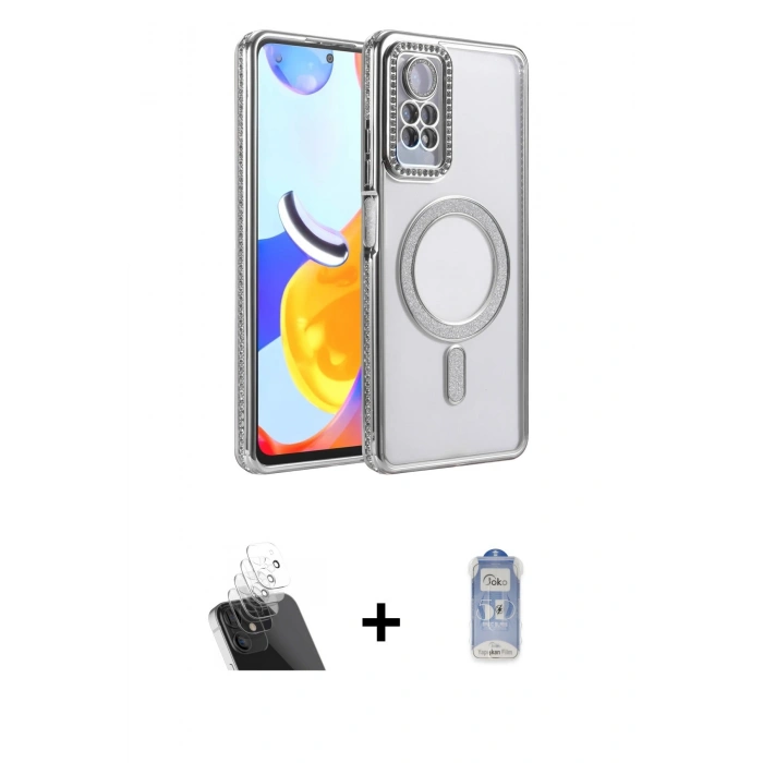 MARSİLYAN™- Redmi Note 12 Pro 4G Kılıf Zirve Doku Prime - Siyah Joko Magic 5D Cam + Kamera Lens Koruma Cam - SF