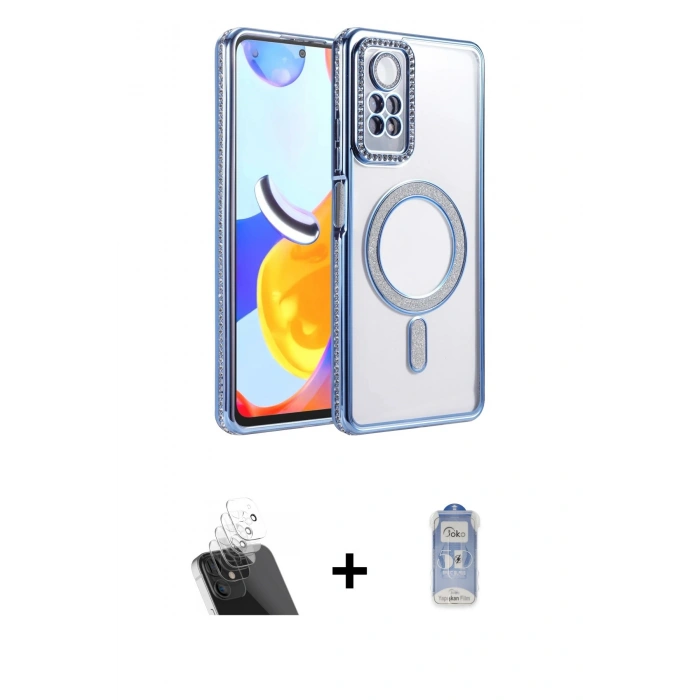 MARSİLYAN™- Redmi Note 12 Pro 4G Kılıf Zirve Doku Prime - Siyah Joko Magic 5D Cam + Kamera Lens Koruma Cam - SF
