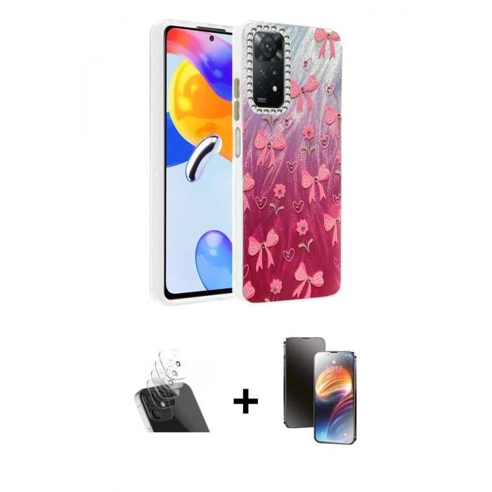 MARSİLYAN™- Redmi Note 12 Pro 4G Kılıf Zirve Modern Prime - Siyah 3D Antistatik Mat Seramik Nano Ekran Koruyucu + Kamera Lens Koruma Cam - SF