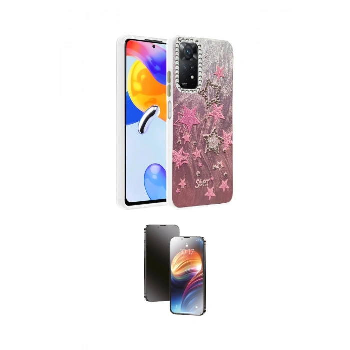 MARSİLYAN™- Redmi Note 12 Pro 4G Kılıf Zirve Modern Prime - Siyah 3D Antistatik Mat Seramik Nano Ekran Koruyucu
