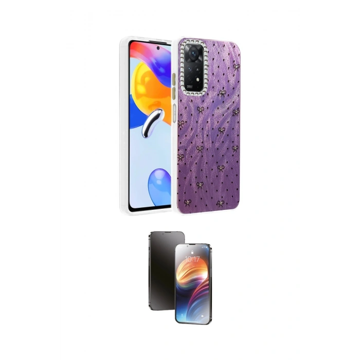 MARSİLYAN™- Redmi Note 12 Pro 4G Kılıf Zirve Modern Prime - Siyah 3D Antistatik Mat Seramik Nano Ekran Koruyucu
