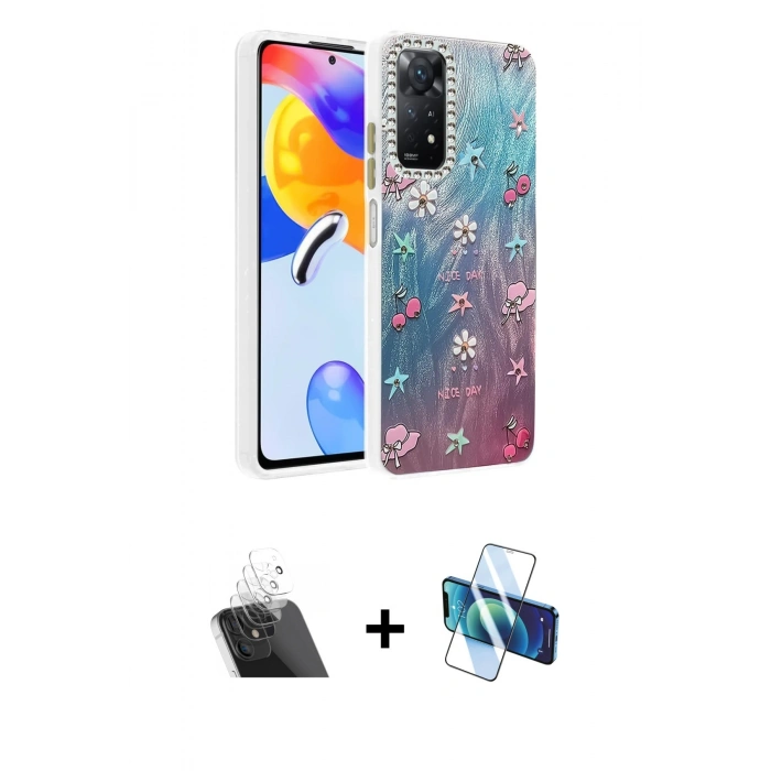 MARSİLYAN™- Redmi Note 12 Pro 4G Kılıf Zirve Modern Prime - Siyah 3D Antistatik Seramik Nano Ekran Koruyucu + Kamera Lens Koruma Cam - SF
