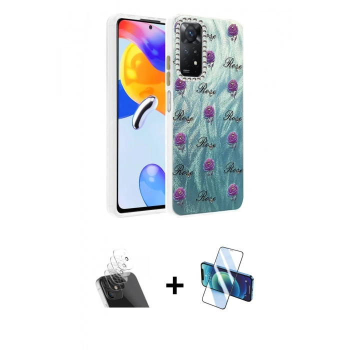 MARSİLYAN™- Redmi Note 12 Pro 4G Kılıf Zirve Modern Prime - Siyah 3D Antistatik Seramik Nano Ekran Koruyucu + Kamera Lens Koruma Cam - SF