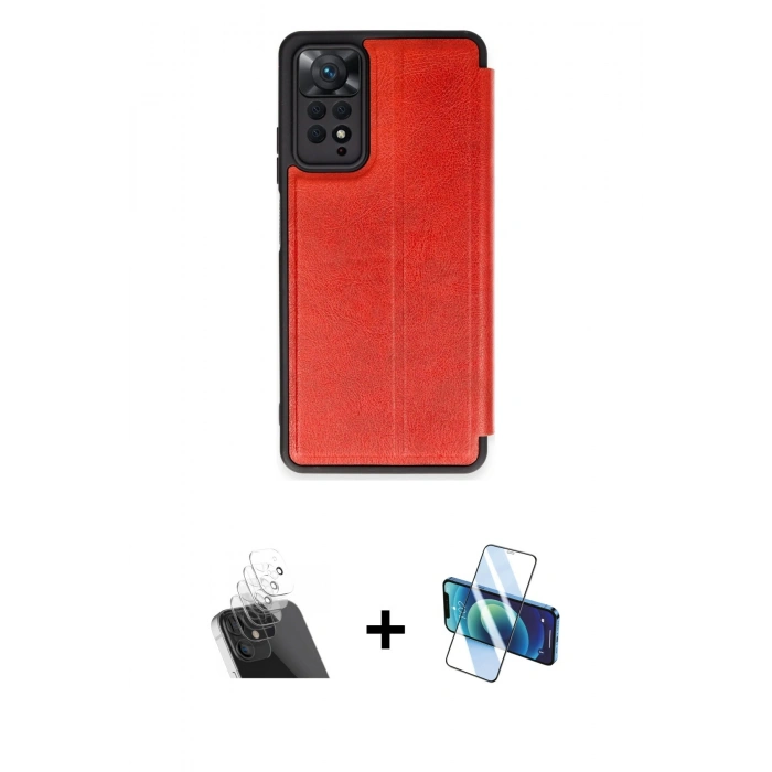 MARSİLYAN™- Redmi Note 12 Pro 4G Kılıf Zirve Yansıma Serisi - Siyah 3D Antistatik Cam Ekran Koruyucu + Kamera Lens Koruma Cam - SF