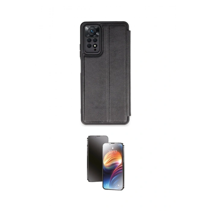 MARSİLYAN™- Redmi Note 12 Pro 4G Kılıf Zirve Yansıma Serisi - Siyah 3D Antistatik Mat Seramik Nano Ekran Koruyucu