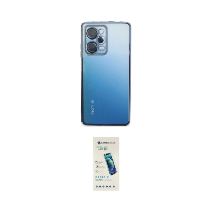 MARSİLYAN™- Redmi Note 12 Pro 5G Kılıf Vadi Minimal - Şeffaf Pasifik Cam Ekran Koruyucu