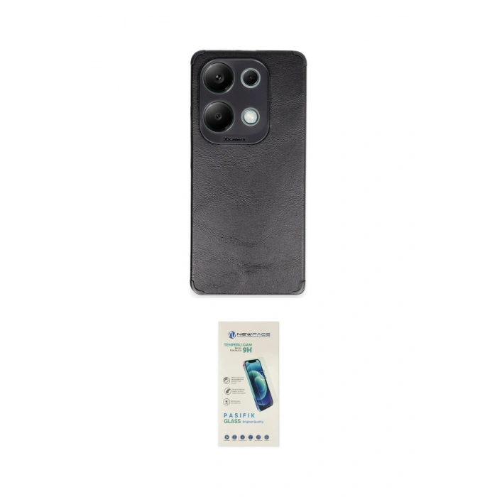 MARSİLYAN™- Redmi Note 13 4G Kılıf Doruk Asil Koleksiyonu - Şeffaf Pasifik Cam Ekran Koruyucu