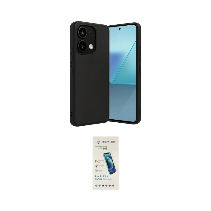 MARSİLYAN™- Redmi Note 13 4G Kılıf Kıvılcım Işık Serisi - Şeffaf Pasifik Cam Ekran Koruyucu