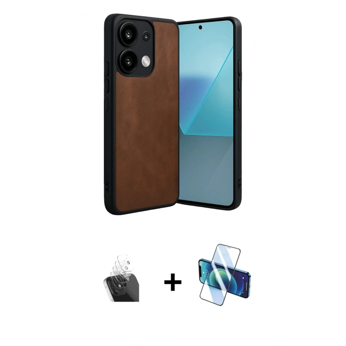 MARSİLYAN™- Redmi Note 13 4G Kılıf Kıvılcım Işık Serisi - Siyah 3D Antistatik Cam Ekran Koruyucu + Kamera Lens Koruma Cam - SF