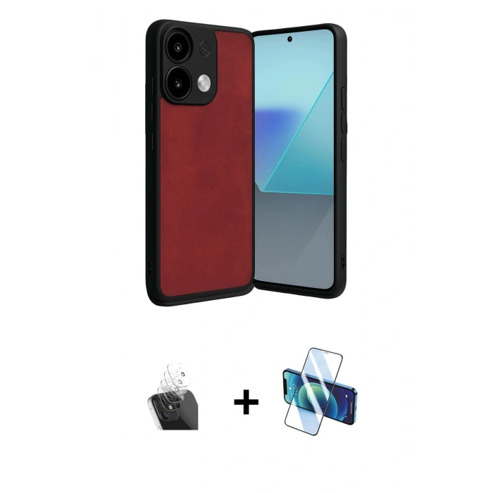 MARSİLYAN™- Redmi Note 13 4G Kılıf Kıvılcım Işık Serisi - Siyah 3D Antistatik Cam Ekran Koruyucu + Kamera Lens Koruma Cam - SF