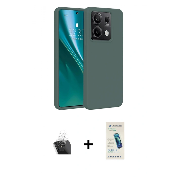 MARSİLYAN™- Redmi Note 13 4G Kılıf Kozmos Yansıma Özel Seri - Şeffaf Pasifik Cam Ekran Koruyucu + Kamera Lens Koruma Cam - SF