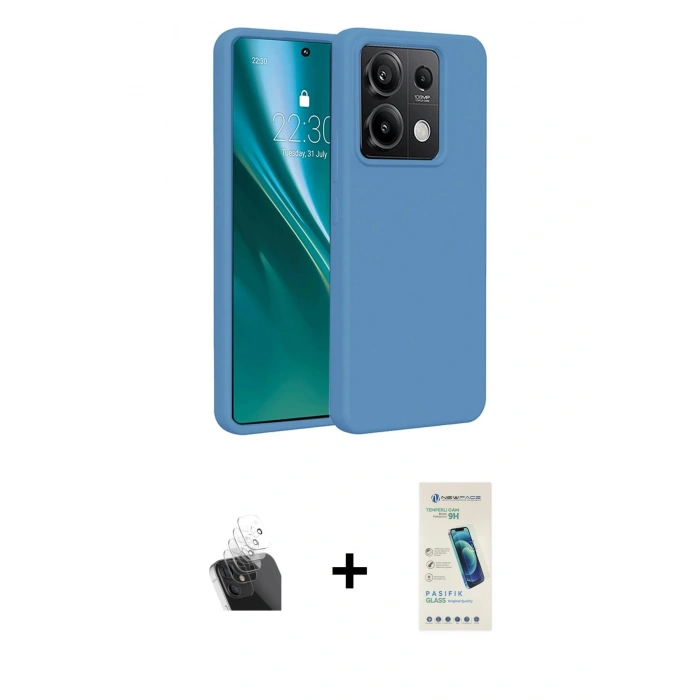 MARSİLYAN™- Redmi Note 13 4G Kılıf Kozmos Yansıma Özel Seri - Şeffaf Pasifik Cam Ekran Koruyucu + Kamera Lens Koruma Cam - SF