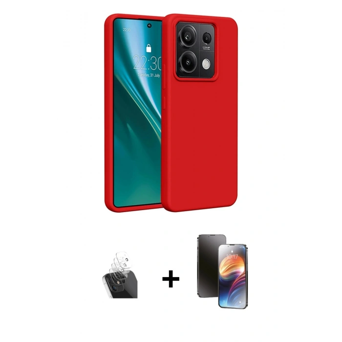 MARSİLYAN™- Redmi Note 13 4G Kılıf Kozmos Yansıma Özel Seri - Siyah 3D Antistatik Mat Seramik Nano Ekran Koruyucu + Kamera Lens Koruma Cam - SF