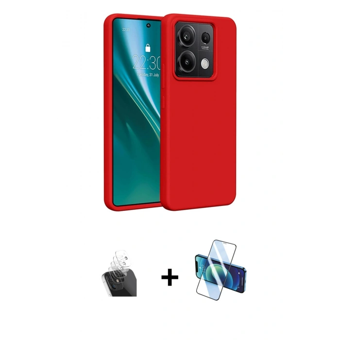 MARSİLYAN™- Redmi Note 13 4G Kılıf Kozmos Yansıma Özel Seri - Siyah 3D Antistatik Seramik Nano Ekran Koruyucu + Kamera Lens Koruma Cam - SF