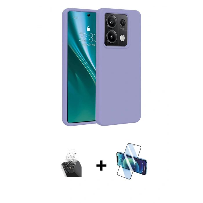 MARSİLYAN™- Redmi Note 13 4G Kılıf Kozmos Yansıma Özel Seri - Siyah 3D Antistatik Seramik Nano Ekran Koruyucu + Kamera Lens Koruma Cam - SF
