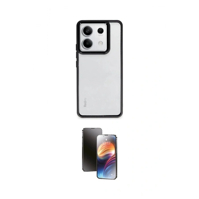 MARSİLYAN™- Redmi Note 13 4G Kılıf Nova Işık Serisi - Siyah 3D Antistatik Mat Seramik Nano Ekran Koruyucu