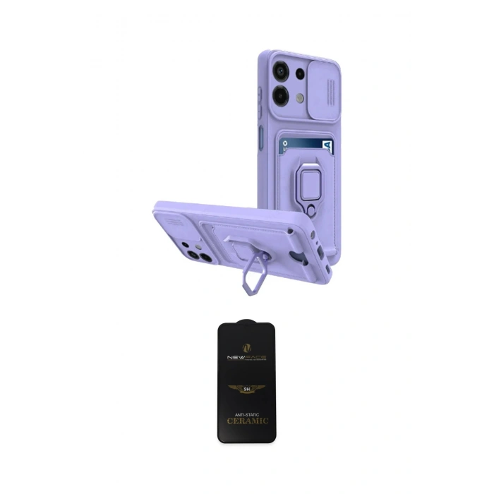 MARSİLYAN™- Redmi Note 13 4G Kılıf Vadi Form Prime - Siyah 6D Antistatik Mat Seramik Hayalet Nano Ekran Koruyucu