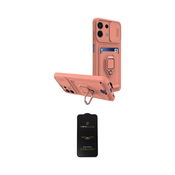 MARSİLYAN™- Redmi Note 13 4G Kılıf Vadi Form Prime - Siyah 6D Antistatik Mat Seramik Hayalet Nano Ekran Koruyucu