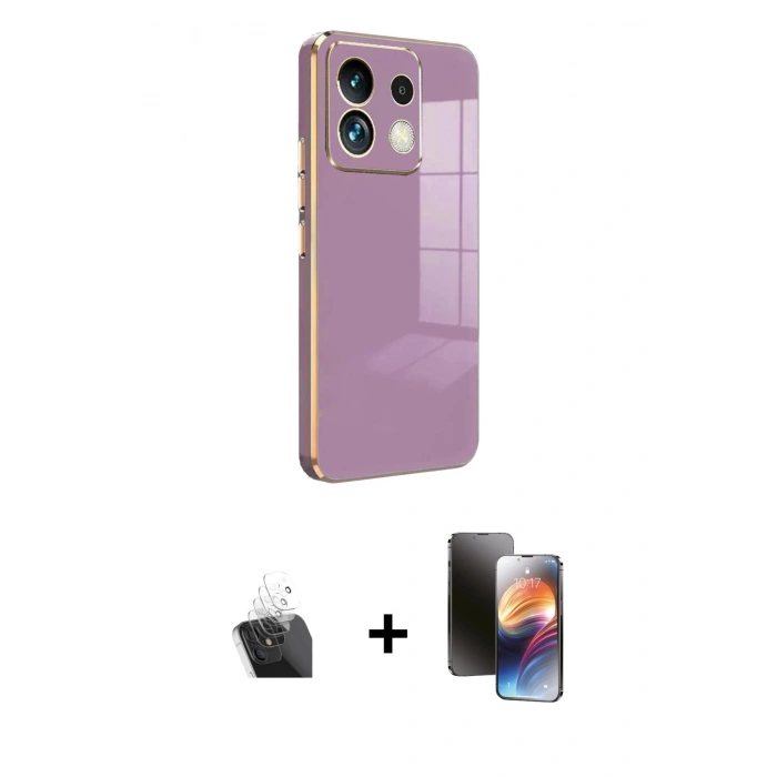 MARSİLYAN™- Redmi Note 13 4G Kılıf Yankı Serisi - Siyah 3D Antistatik Mat Seramik Nano Ekran Koruyucu + Kamera Lens Koruma Cam - SF