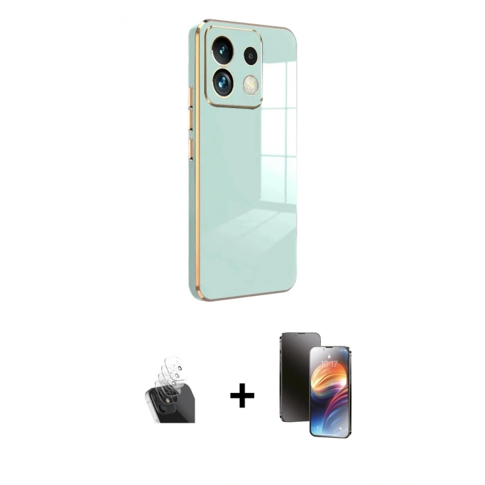 MARSİLYAN™- Redmi Note 13 4G Kılıf Yankı Serisi - Siyah 3D Antistatik Mat Seramik Nano Ekran Koruyucu + Kamera Lens Koruma Cam - SF