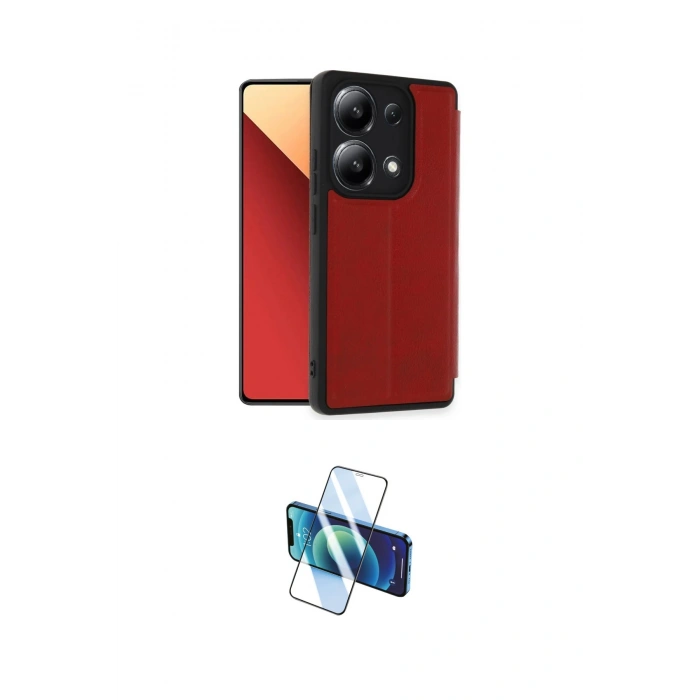 MARSİLYAN™- Redmi Note 13 4G Kılıf Zirve Yansıma Serisi - Siyah 3D Antistatik Cam Ekran Koruyucu