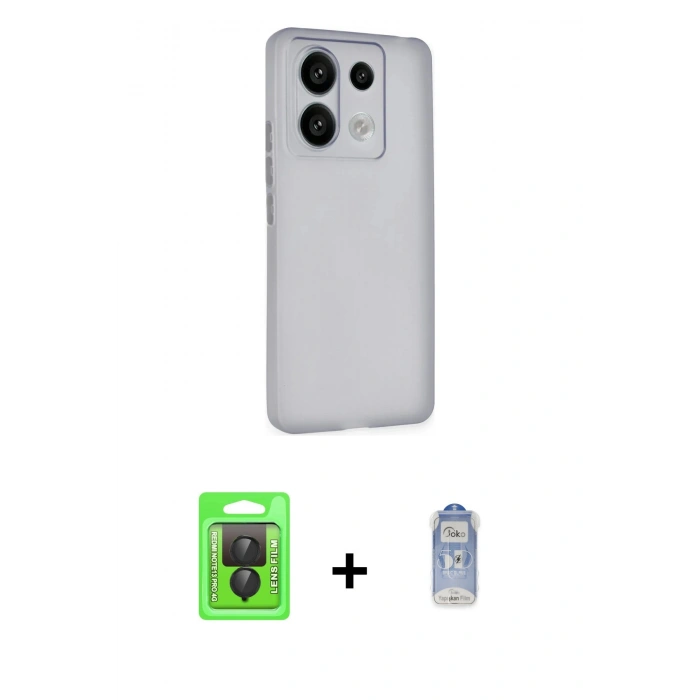 MARSİLYAN™- Redmi Note 13 Pro 4G Kılıf Atlas Minimal Prime - Siyah Joko Magic 5D Cam + Raze Metal Kamera Lens - SH