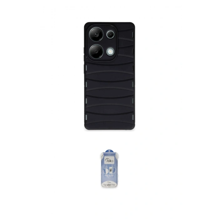 MARSİLYAN™- Redmi Note 13 Pro 4G Kılıf Doruk Form Serisi - Siyah Joko Magic 5D Cam