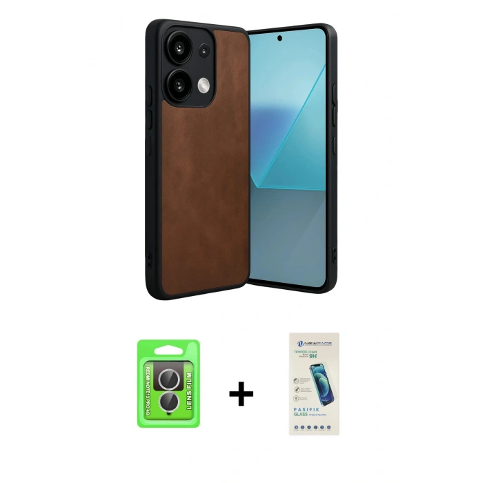 MARSİLYAN™- Redmi Note 13 Pro 4G Kılıf Kıvılcım Işık Serisi - Şeffaf Pasifik Cam Ekran Koruyucu + Gümüş Raze Metal Kamera Lens