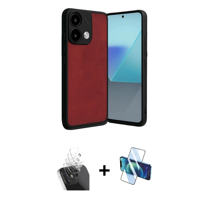 MARSİLYAN™- Redmi Note 13 Pro 4G Kılıf Kıvılcım Işık Serisi - Siyah 3D Antistatik Cam Ekran Koruyucu + Şeffaf Kamera Lens Koruma Cam