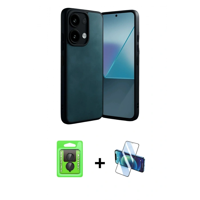 MARSİLYAN™- Redmi Note 13 Pro 4G Kılıf Kıvılcım Işık Serisi - Siyah 3D Antistatik Seramik Nano Ekran Koruyucu + Raze Metal Kamera Lens - SH