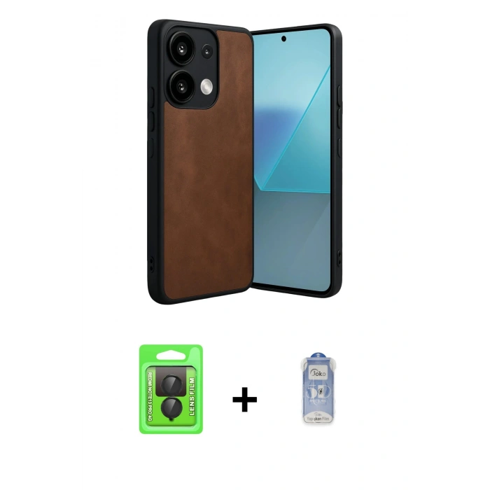 MARSİLYAN™- Redmi Note 13 Pro 4G Kılıf Kıvılcım Işık Serisi - Siyah Joko Magic 5D Cam + Raze Metal Kamera Lens - SH