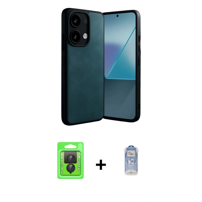 MARSİLYAN™- Redmi Note 13 Pro 4G Kılıf Kıvılcım Işık Serisi - Siyah Joko Magic 5D Cam + Raze Metal Kamera Lens - SH