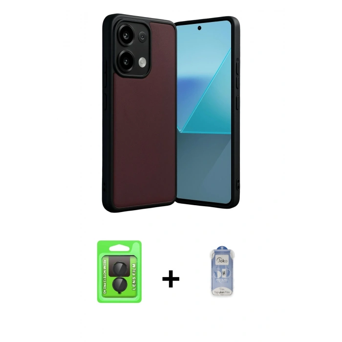 MARSİLYAN™- Redmi Note 13 Pro 4G Kılıf Kıvılcım Işık Serisi - Siyah Joko Magic 5D Cam + Raze Metal Kamera Lens - SH