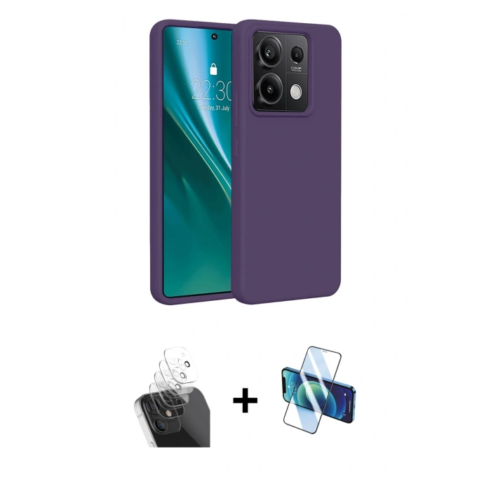 MARSİLYAN™- Redmi Note 13 Pro 4G Kılıf Kozmos Yansıma Özel Seri - Siyah 3D Antistatik Seramik Nano Ekran Koruyucu + Kamera Lens Koruma Cam - SF