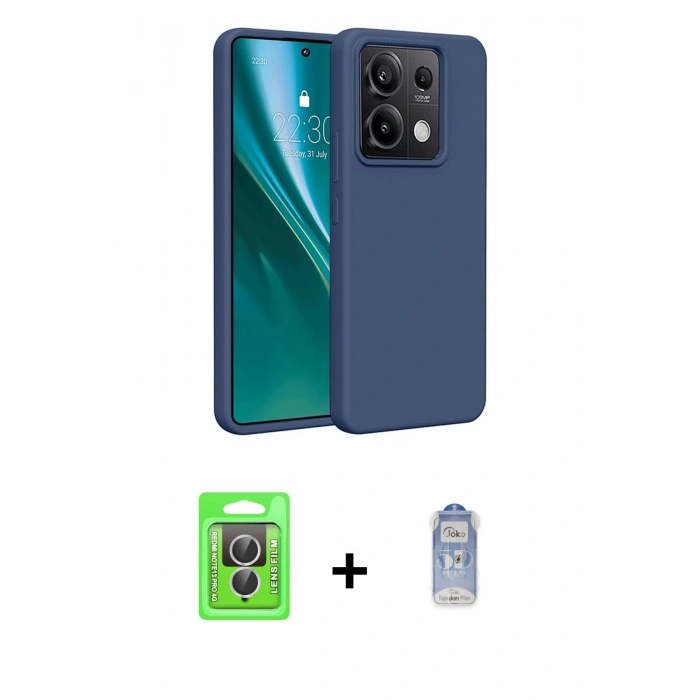 MARSİLYAN™- Redmi Note 13 Pro 4G Kılıf Kozmos Yansıma Özel Seri - Siyah Joko Magic 5D Cam + Raze Metal Kamera Lens - GS