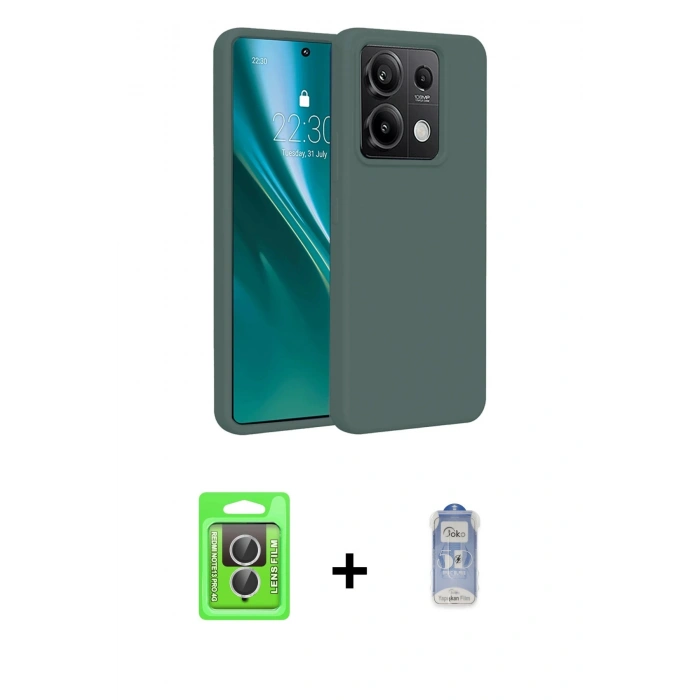 MARSİLYAN™- Redmi Note 13 Pro 4G Kılıf Kozmos Yansıma Özel Seri - Siyah Joko Magic 5D Cam + Raze Metal Kamera Lens - GS