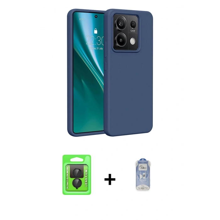 MARSİLYAN™- Redmi Note 13 Pro 4G Kılıf Kozmos Yansıma Özel Seri - Siyah Joko Magic 5D Cam + Raze Metal Kamera Lens - SH