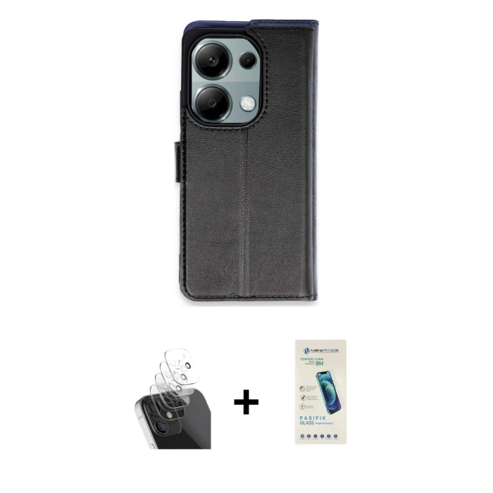 MARSİLYAN™- Redmi Note 13 Pro 4G Kılıf Siluet Işık Serisi - Şeffaf Pasifik Cam Ekran Koruyucu + Kamera Lens Koruma Cam - SF