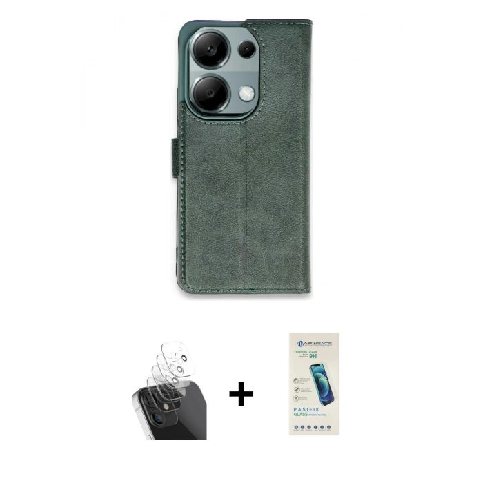 MARSİLYAN™- Redmi Note 13 Pro 4G Kılıf Siluet Işık Serisi - Şeffaf Pasifik Cam Ekran Koruyucu + Kamera Lens Koruma Cam - SF