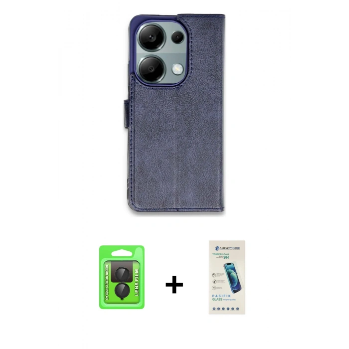 MARSİLYAN™- Redmi Note 13 Pro 4G Kılıf Siluet Işık Serisi - Şeffaf Pasifik Cam Ekran Koruyucu + Raze Metal Kamera Lens - SH
