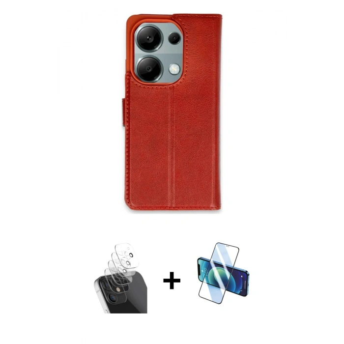 MARSİLYAN™- Redmi Note 13 Pro 4G Kılıf Siluet Işık Serisi - Siyah 3D Antistatik Seramik Nano Ekran Koruyucu + Kamera Lens Koruma Cam - SF