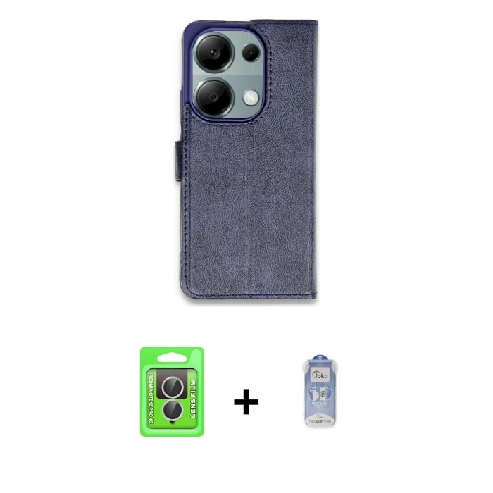 MARSİLYAN™- Redmi Note 13 Pro 4G Kılıf Siluet Işık Serisi - Siyah Joko Magic 5D Cam + Gümüş Raze Metal Kamera Lens